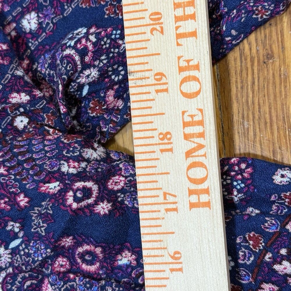 American Eagle Romper Womens Small Blue Floral Boho Bell Sleeve - Picture 7 of 8